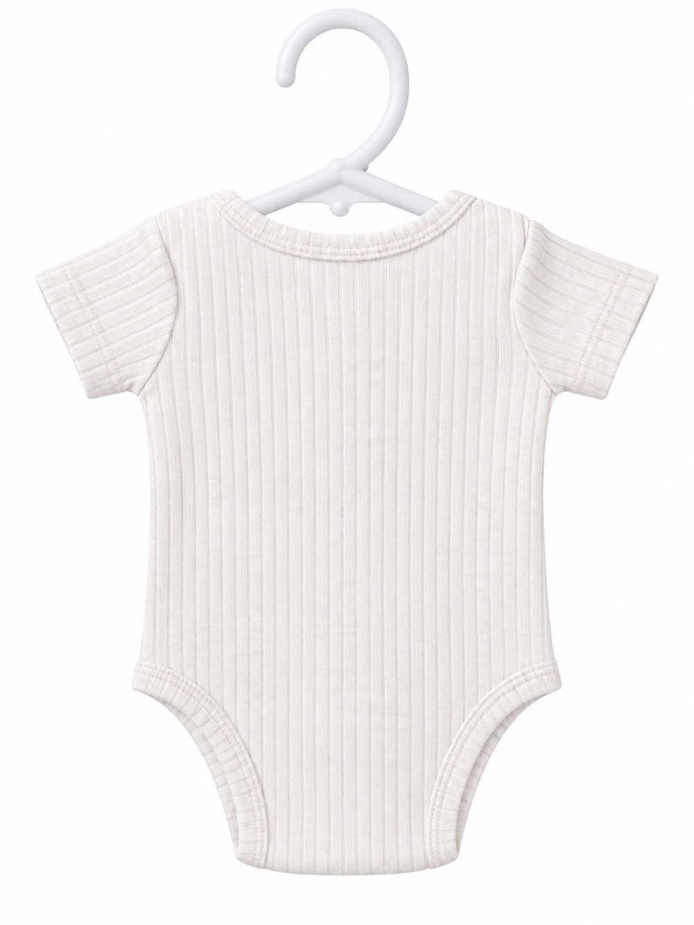 Peter Rabbit Cream Ribbed Baby Onesie with Embroidered Peter Rabbit - Picture 2 of 3